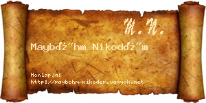 Mayböhm Nikodém névjegykártya